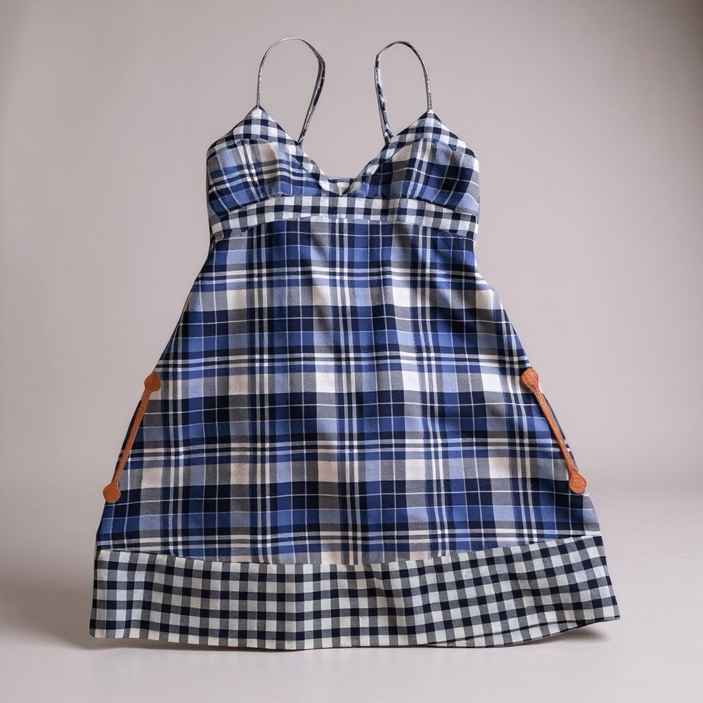 NEW Mossimo Supply Co. Blue, White & Pink Plaid Sleeveless Dress MEDIUM - Picture 4 of 5